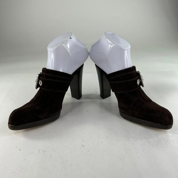 YSL Yves Saint Laurent Women's Rive Gauche Mules Size 37 High Heels Buckle Shoes - Picture 7 of 11